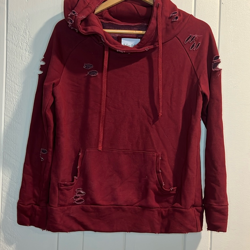 Chelsea DeBoer by Lily & Lottie Distressed Pop Over Hoodie
